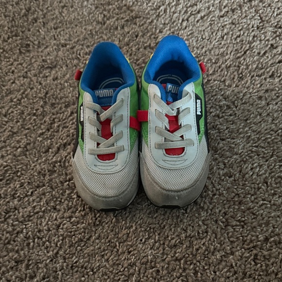 Puma Kids Sneakers - Gray, Green, and Blue - Picture 1 of 4